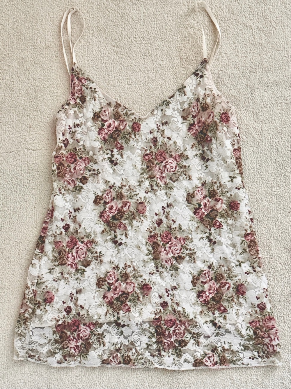 Costa Blanca Women’s Coquette Rose Floral Lace Tank Top Camisole S